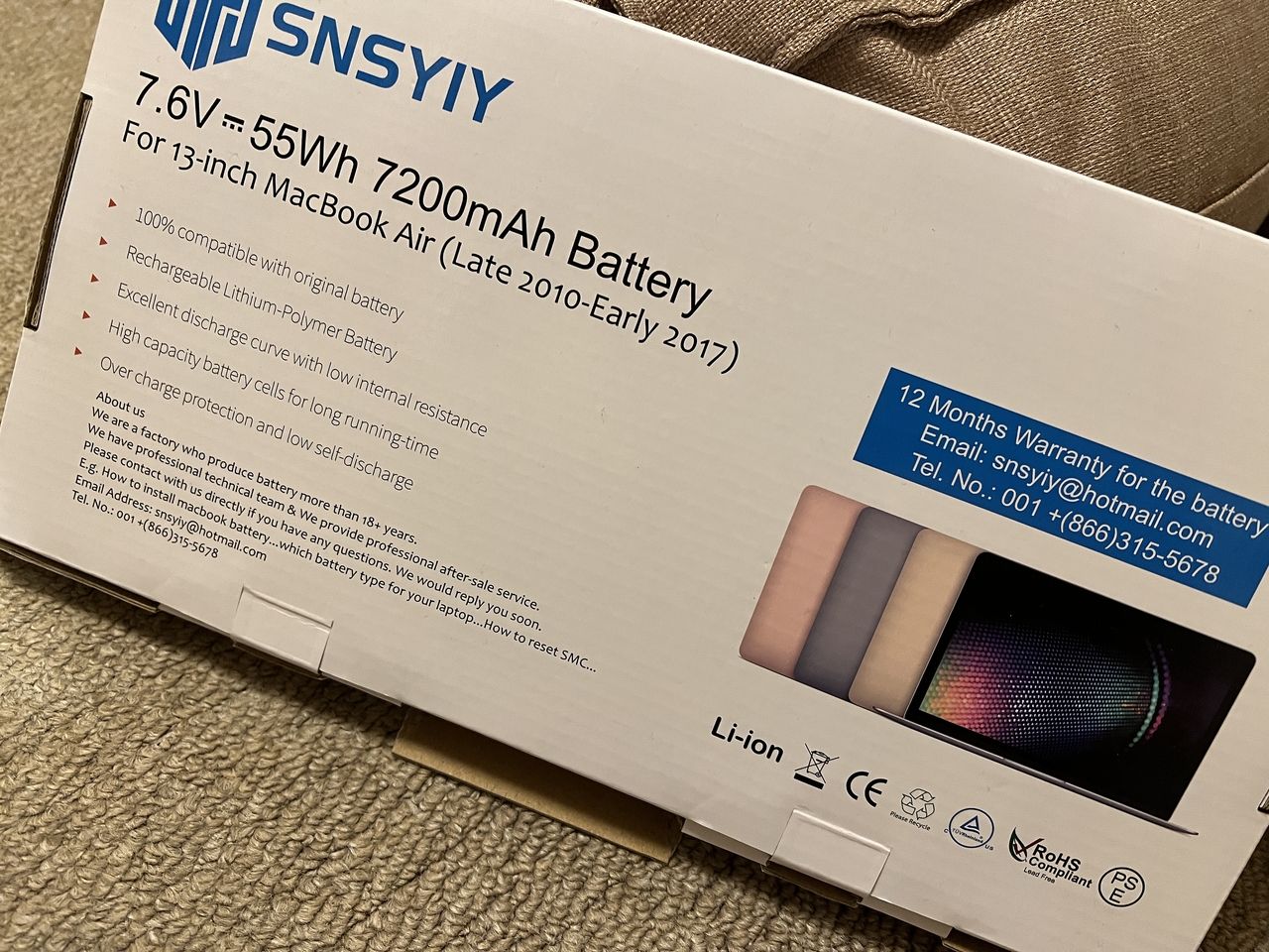 MacBookAir(13inch,early 2015)のバッテリーを交換しました。