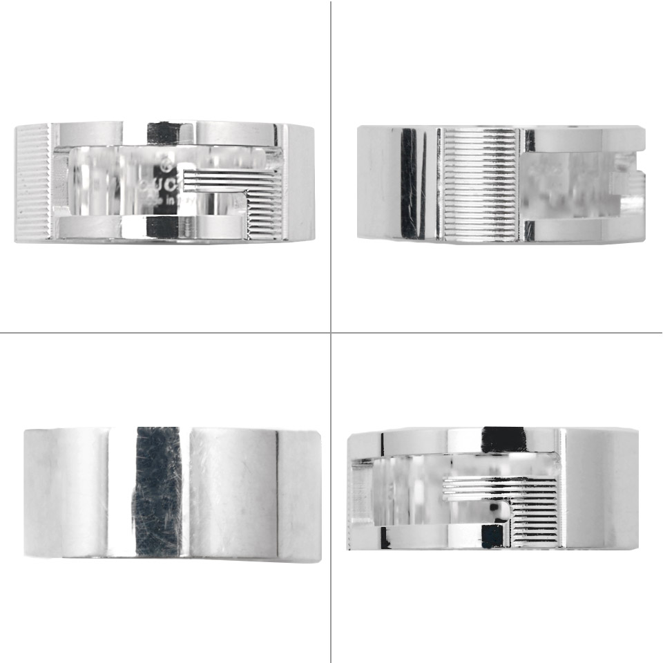 グッチ ブランデッドカットアウトGリング シルバー Ag925 #15 (サイズ