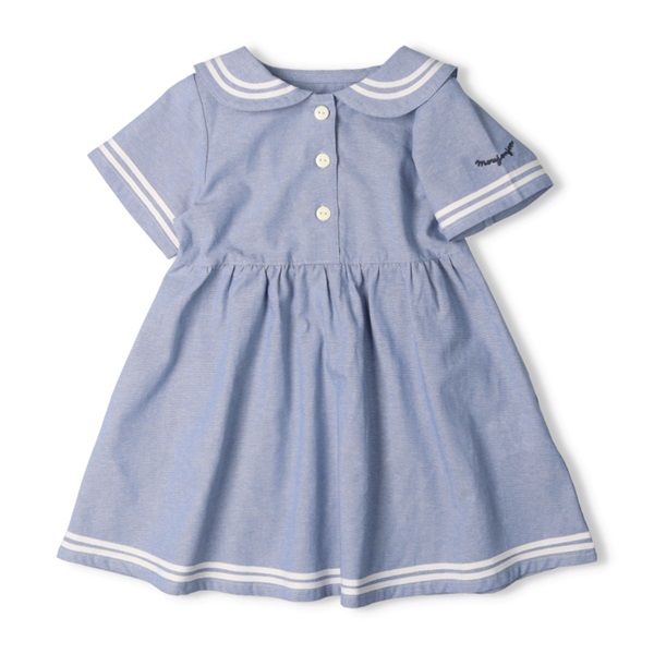 ストライプ・無地セーラー衿半袖ワンピース ワンピース｜子供服