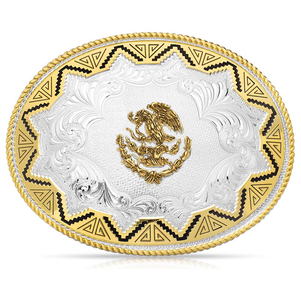 Southwest Sun Large Two Tone Custom Buckle | Montana Silversmiths