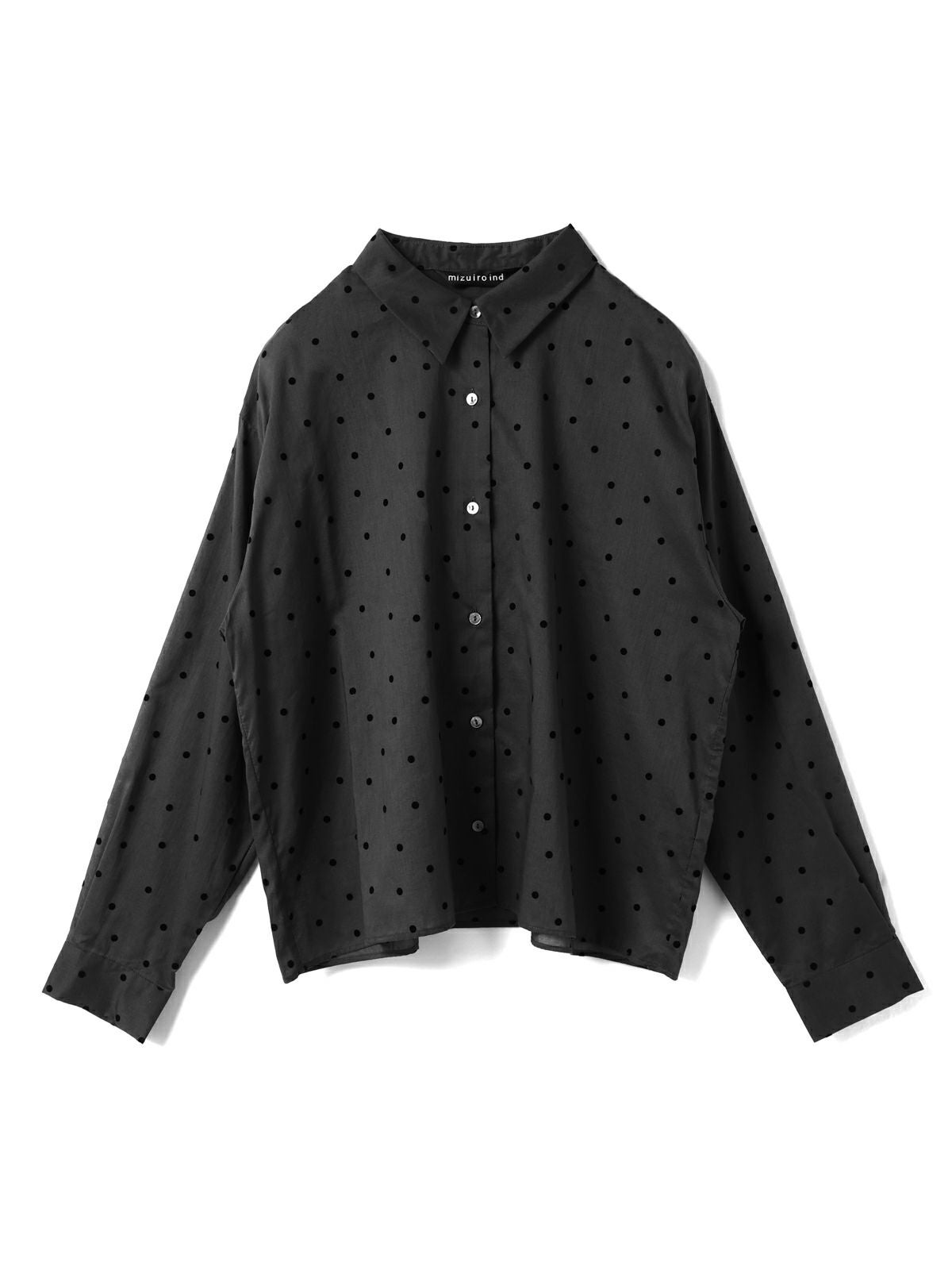 mizuiro ind フロッキードットプリントシャツ｜ MARcourt ONLINE STORE