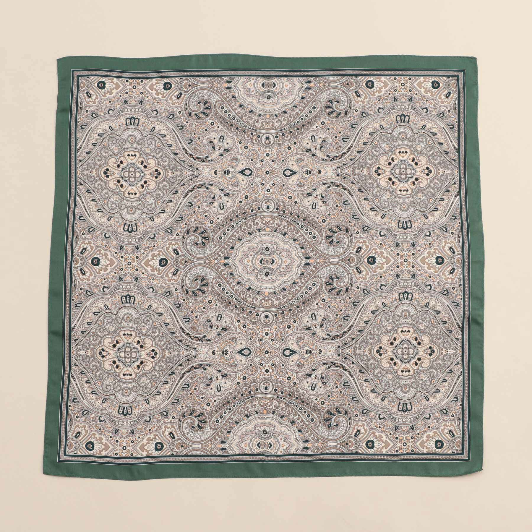 ペイズリースカーフ＜ネイビー＞ シルク100% 日本製 | Maria Rouk