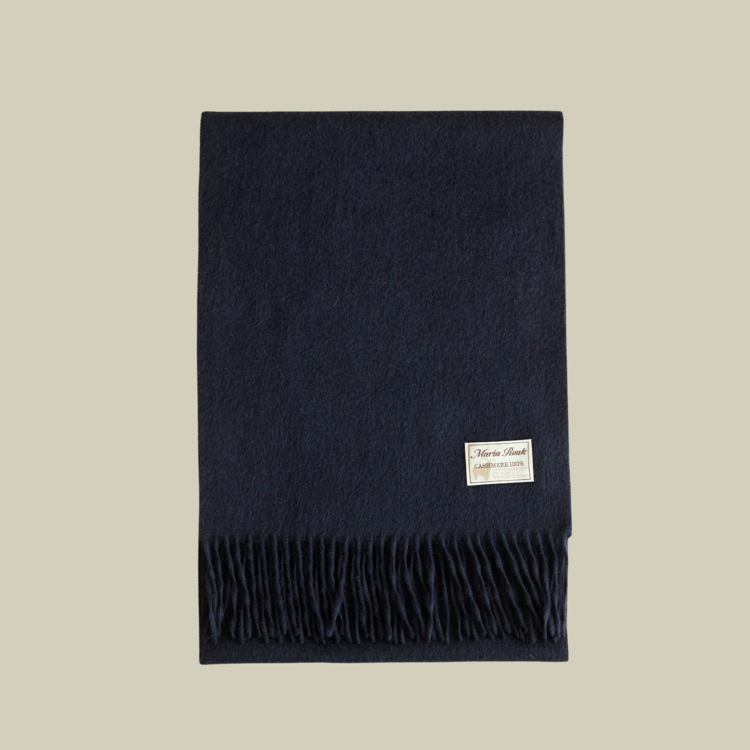 カシミヤ100%無地マフラー＜グレイカーキ＞ | Maria Rouk（マリアルーク）