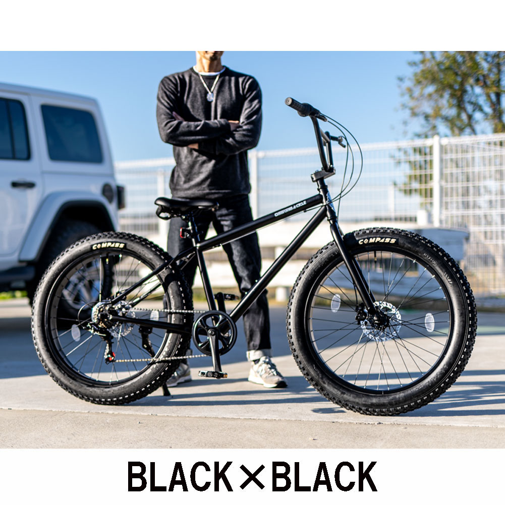 自転車 ファットバイク 26インチ 7段変速ギア付き 前後ディスク