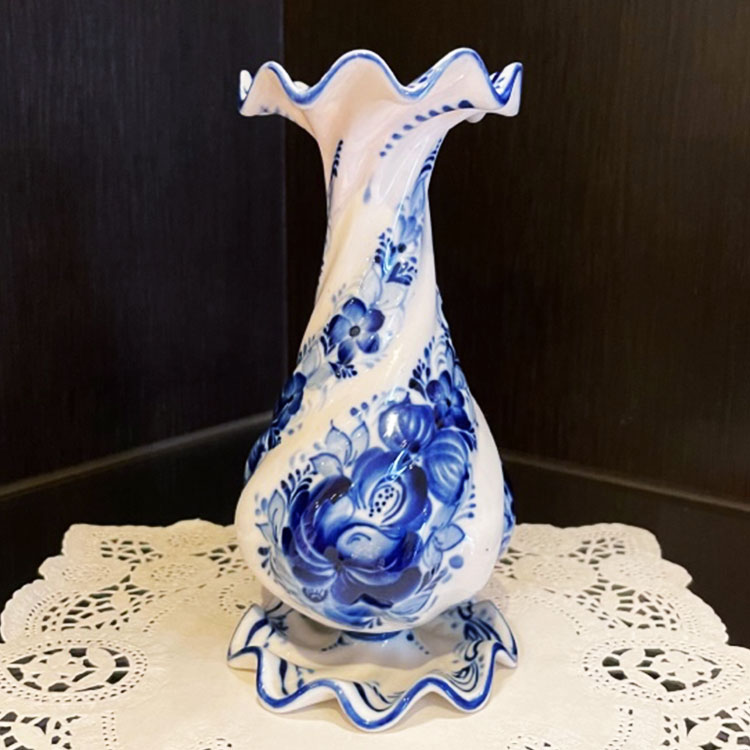 ロシア雑貨店マリンカ / グジェリ陶器 花瓶 gz184