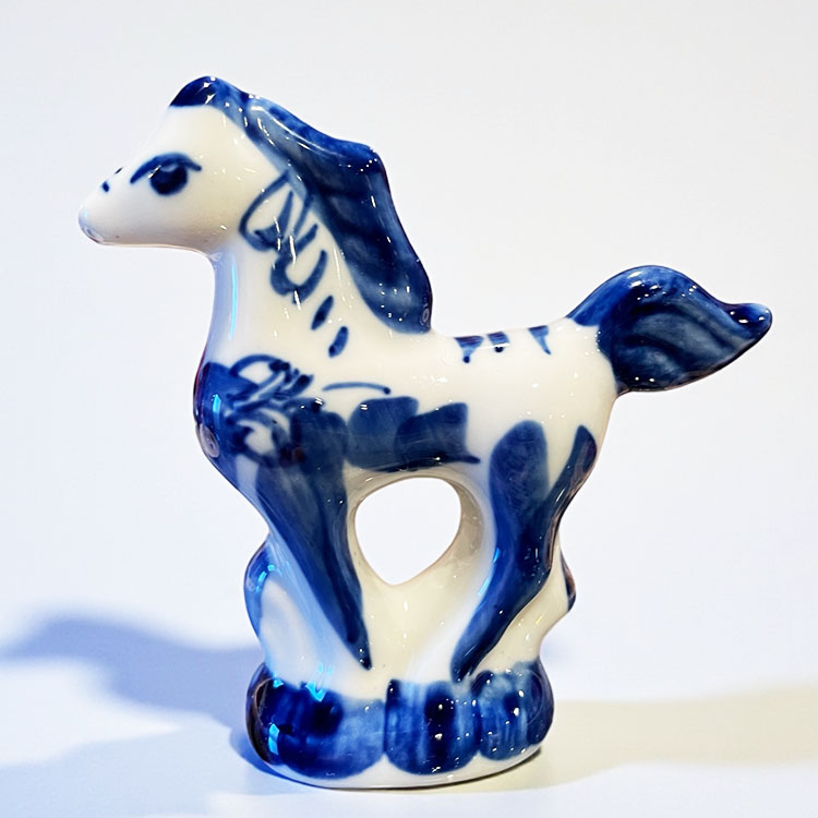 ロシア雑貨店マリンカ / グジェリ陶器 馬小物gz225