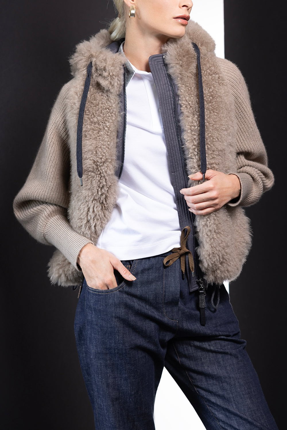 Two-Tone Hooded Fur Jacket | BRUNELLO CUCINELLI – Marissa Collections