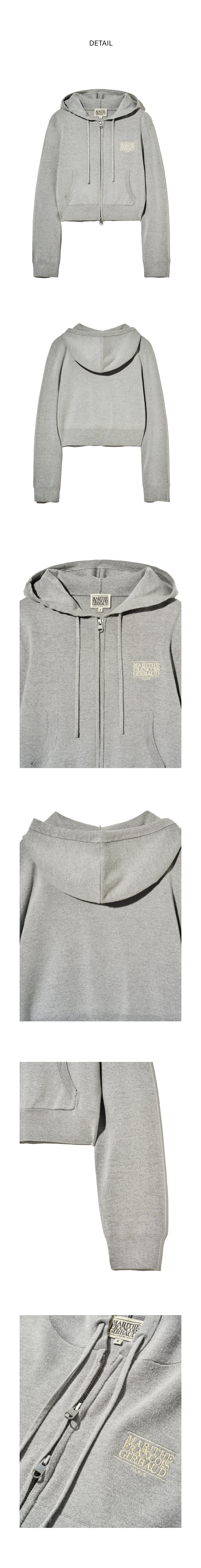 W CLASSIC LOGO CROP KNIT HOODIE ZIPUP