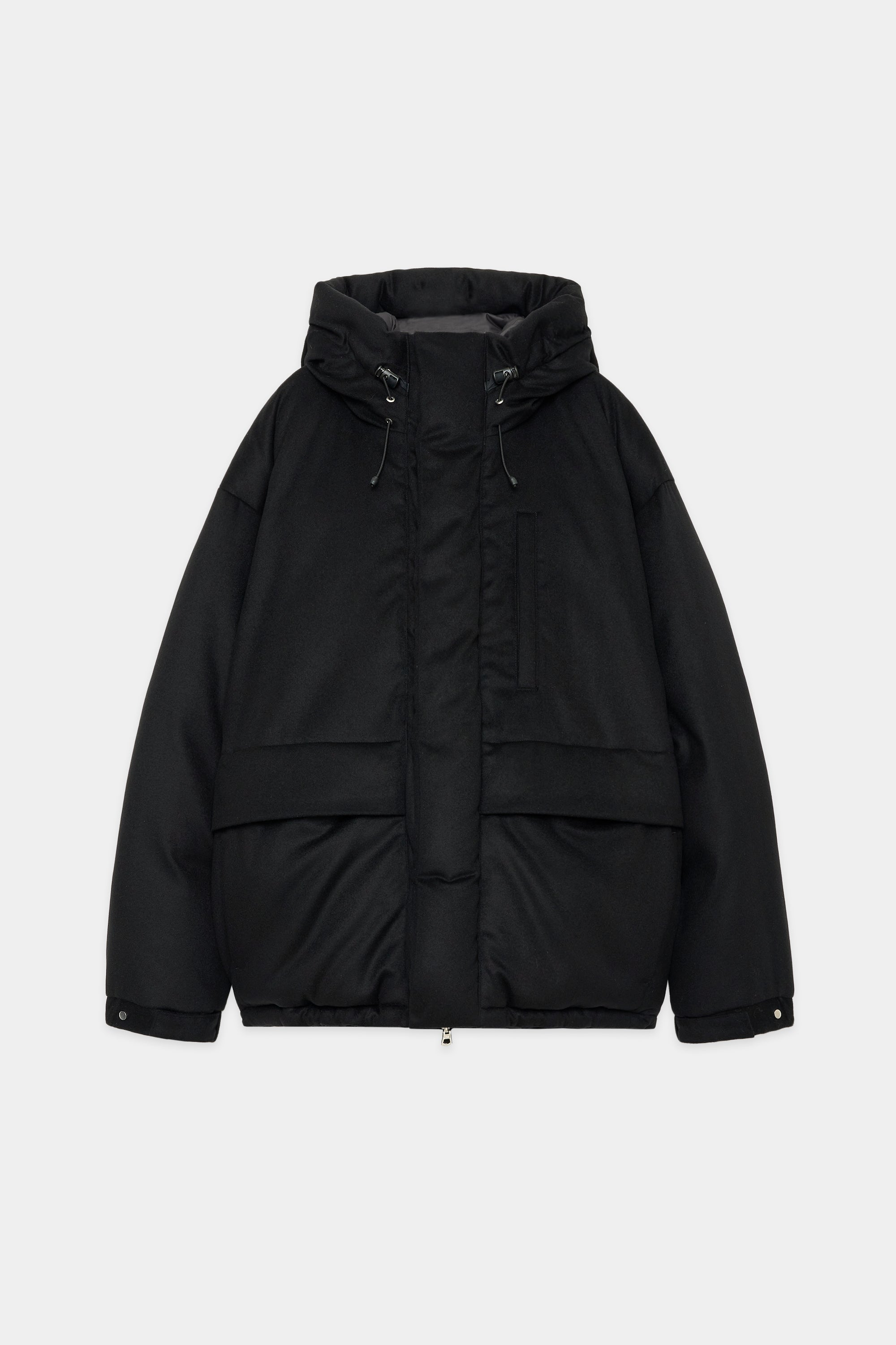 カシミヤフランネル / カシミヤダウンジャケット, Black – MARKAWARE