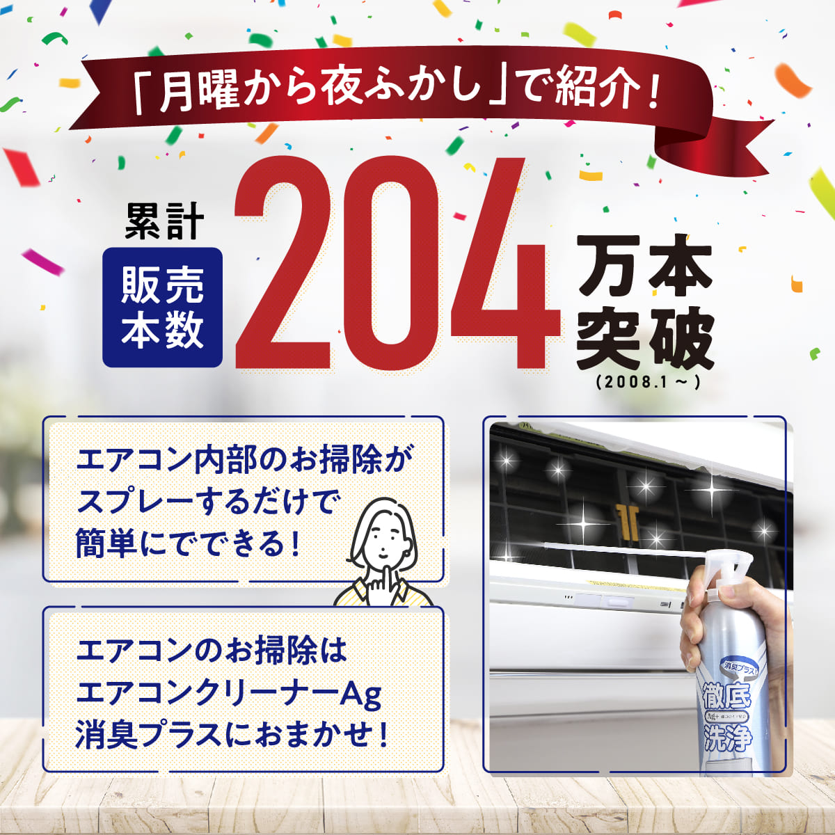 エアコンクリーナーAg消臭プラス(単品/セット)│お手軽な消臭洗浄