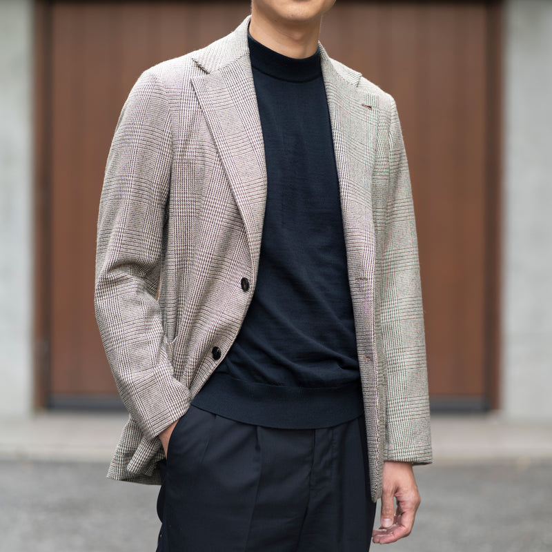 Finjack（フィンジャック）ウールストレッチベージュグレンチェック