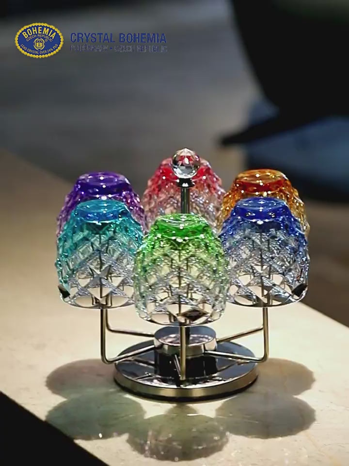 Bohemia Crystal Chroma Whisky Glasses with Stand Set - MASU