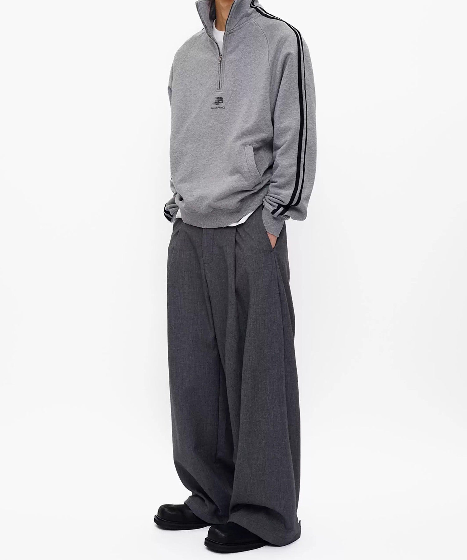 ルーズフィット 1タック ハイウエスト スラックス SK2114【MASONPRINCE