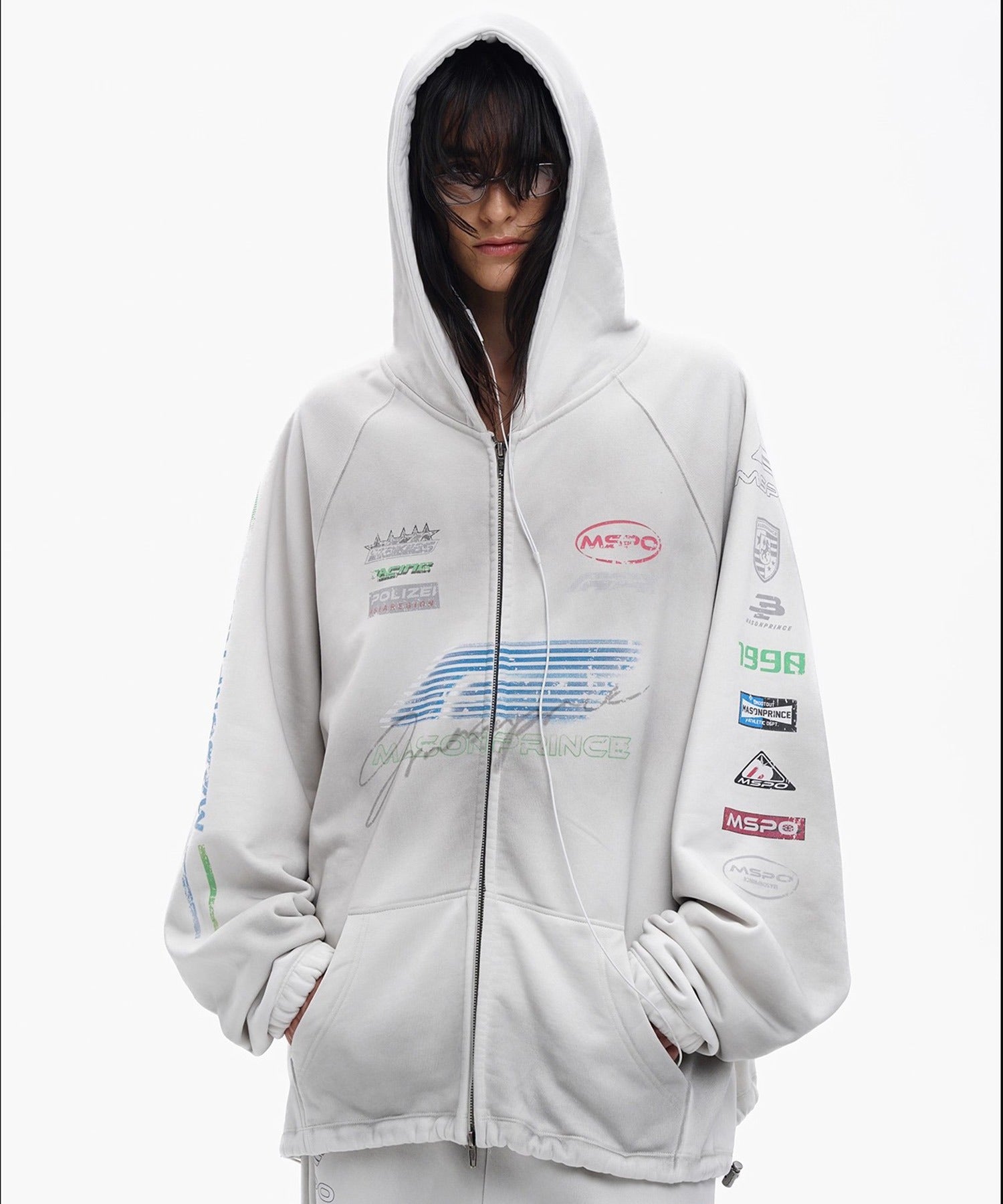 オーバーサイズ レーシングデザイン ZIPパーカー WY6461【MASONPRINCE