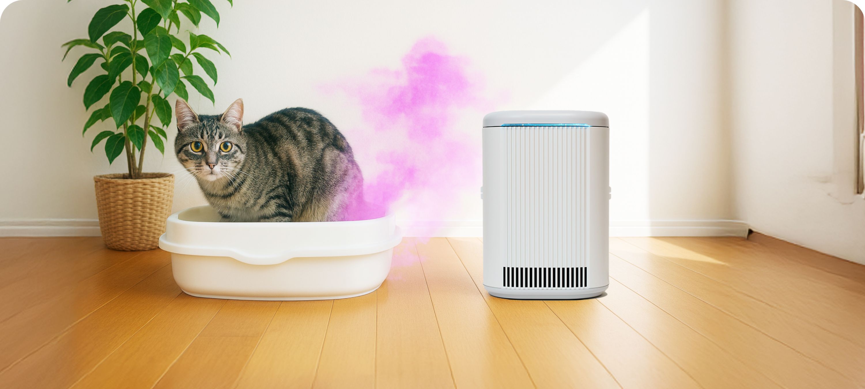 猫の臭い対策に｜光除菌でやさしく脱臭するブルーデオS にゃんこモデル