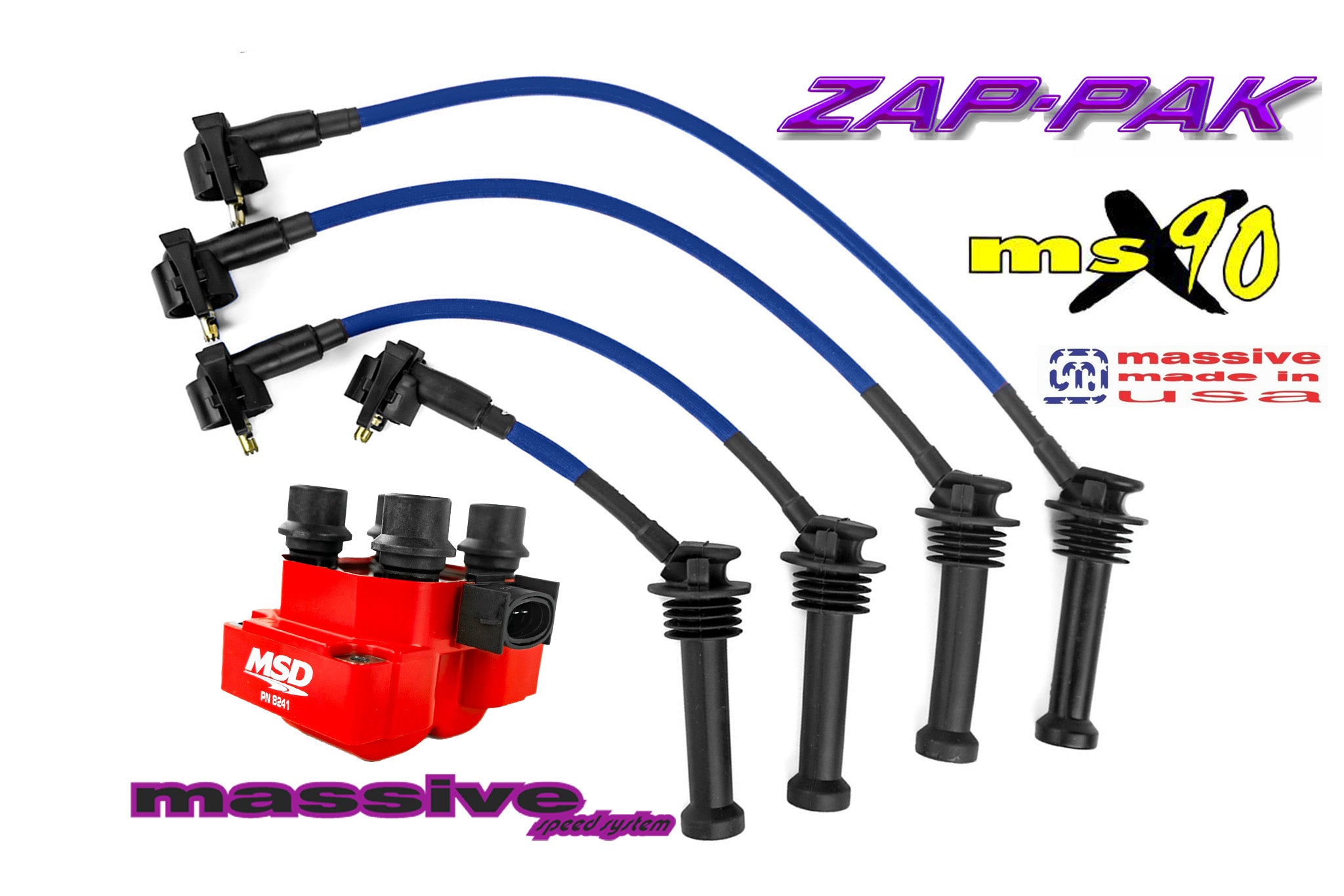 MASSIVE ZAP-PAK Ignition Kit: MSD ignition Coil MSX90