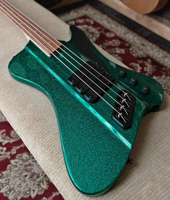 USED Dingwall D-Roc Standard Metalflake Aquamarine Bass