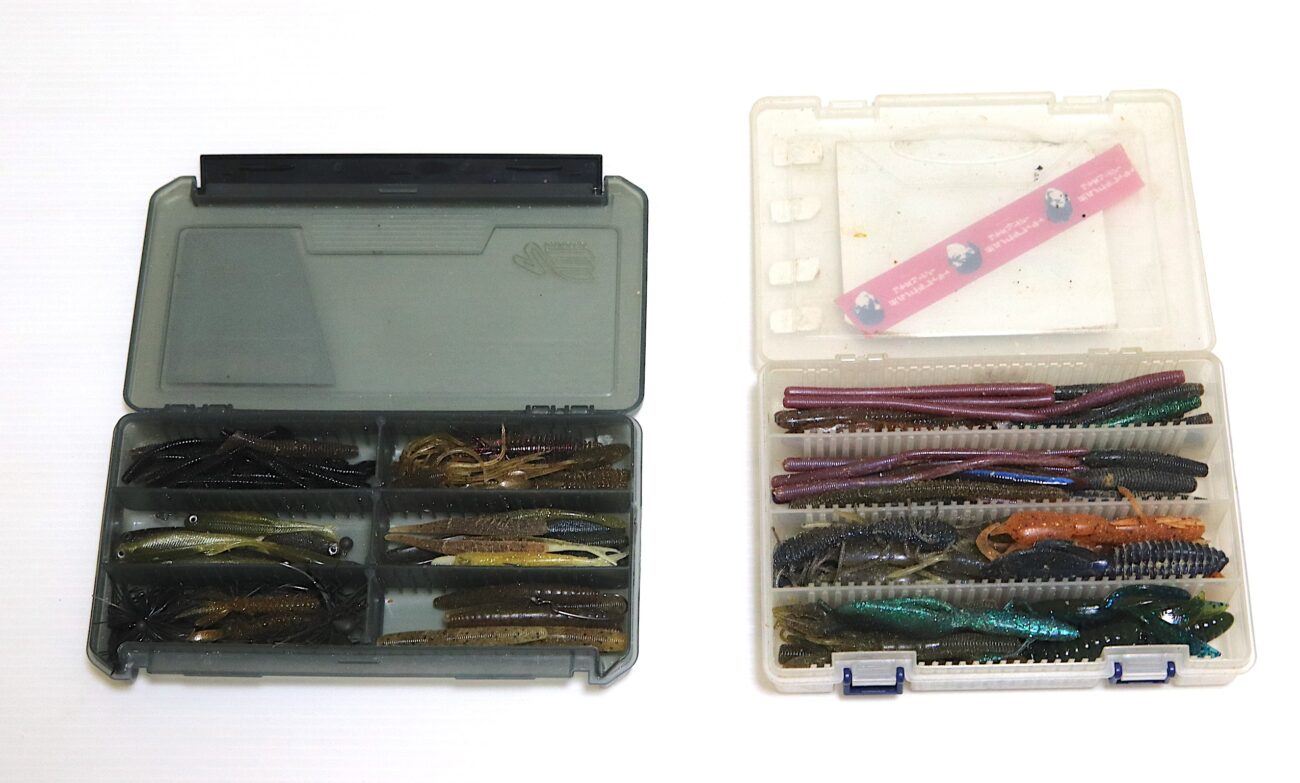 バス釣り収納テク｜おかっぱりのバッグの荷物を紹介。ワームの持ち運び