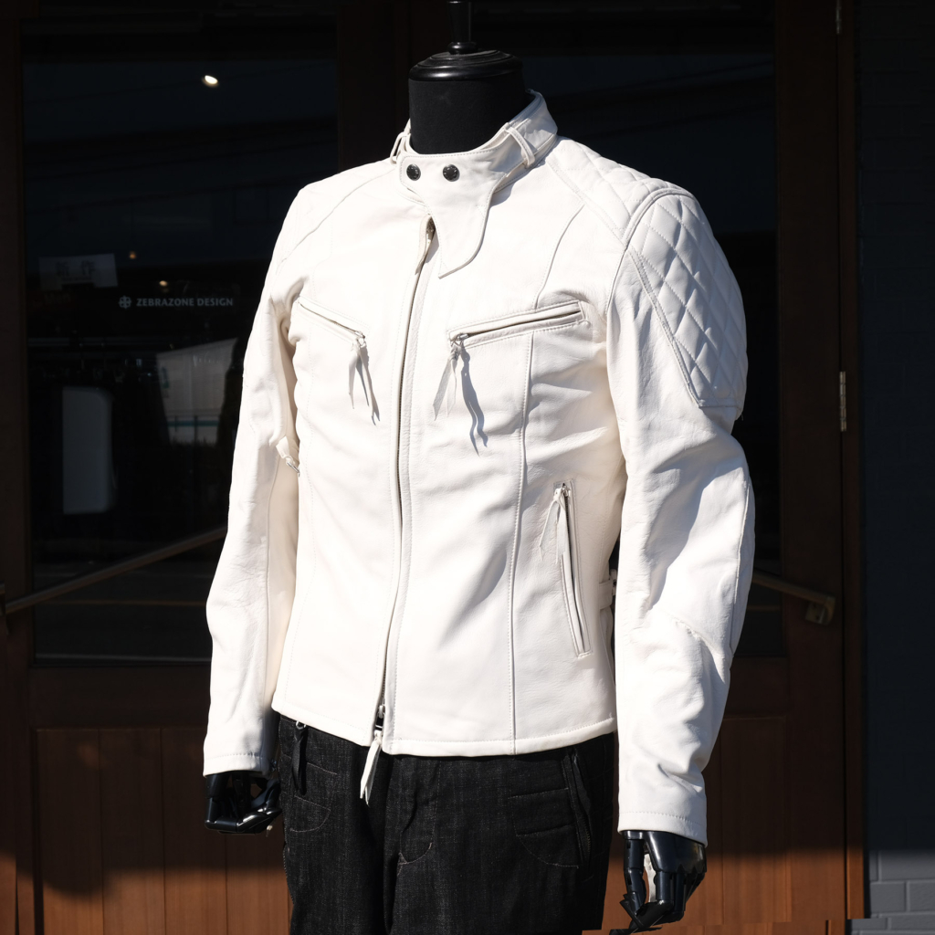 白い革ジャン】ゴートシングルライダースジャケット – マックス