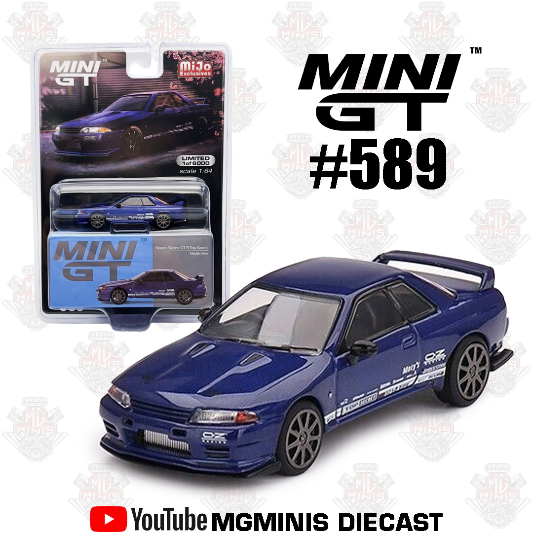 Mini GT Nissan SkyLine GT-R Top Secret VR32 Blue Metallic #589