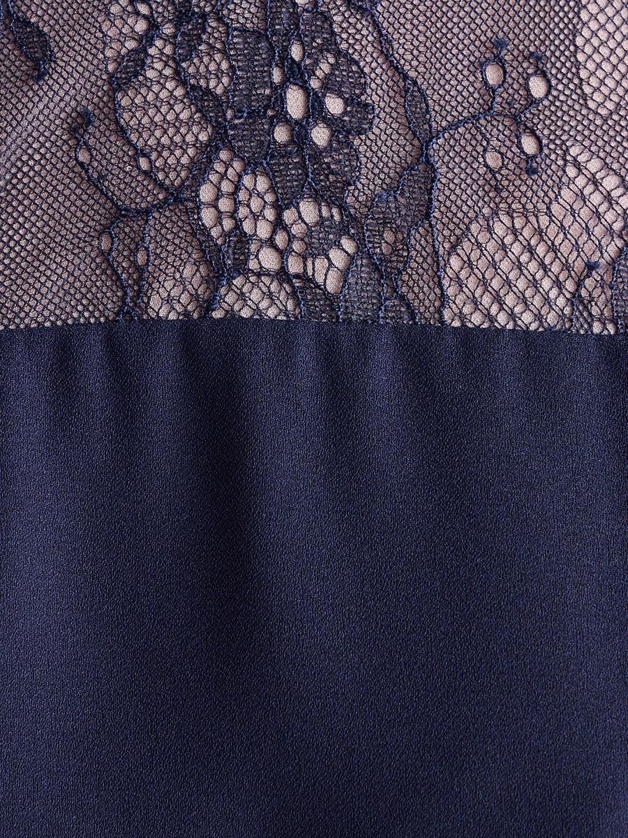 レーススリーブペプラムブラウスワイドパンツセットアップ(M ブラック