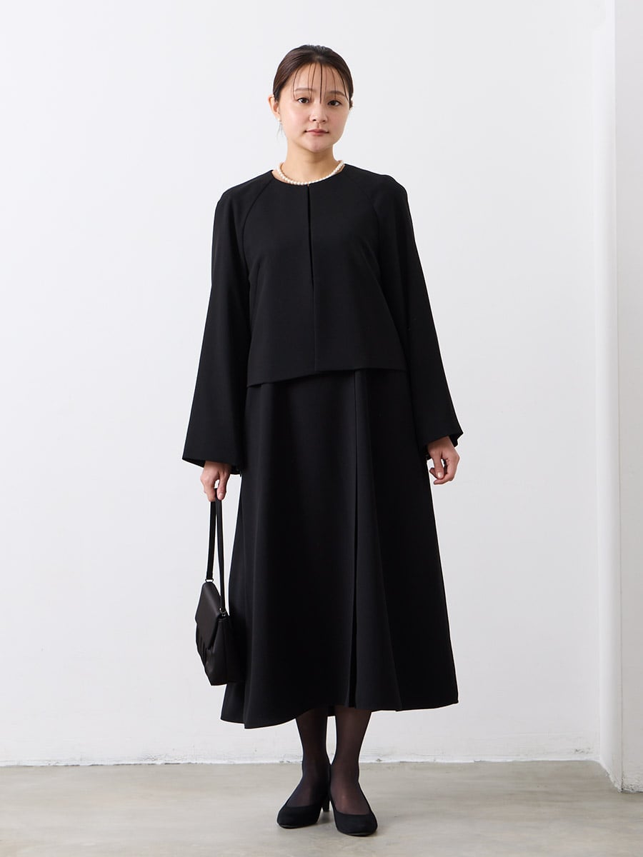 喪服・礼服】【ウォッシャブル】アシンメトリータックテントライン