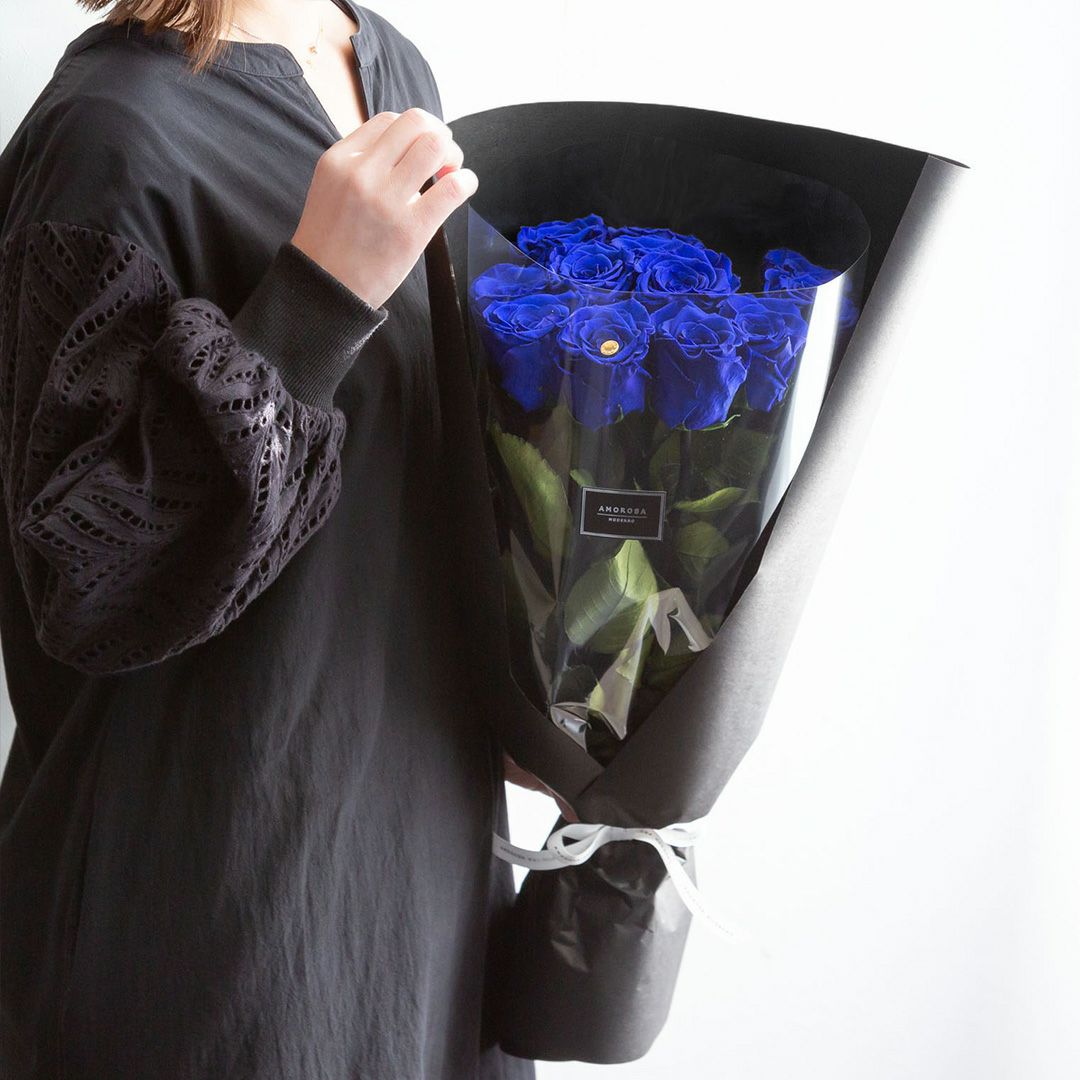 ダーズンローズ ストーリー/ブルー （プリザーブドフラワー） | 最高級