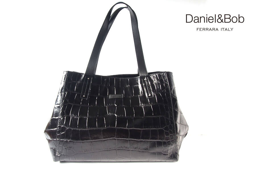 ダニエル&ボブ｜Daniel&Bob｜クロコ型押し｜トートバッグ｜ブラック