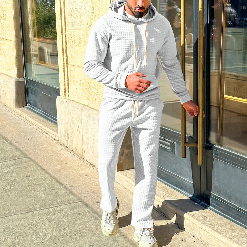 30代メンズ必見】ワッフルキルトパーカーセットアップ｜秋冬〜春に快適