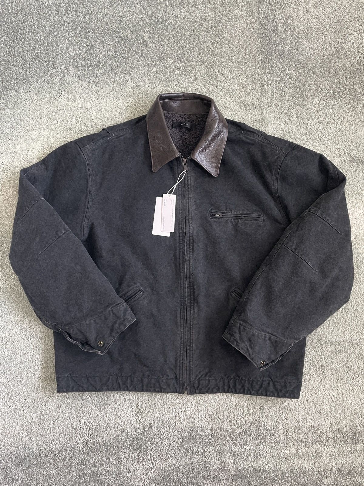 Vuja De VUJA DE KIRK HEAVY WORK JACKET IN CANVAS & NAPPA LEATHER