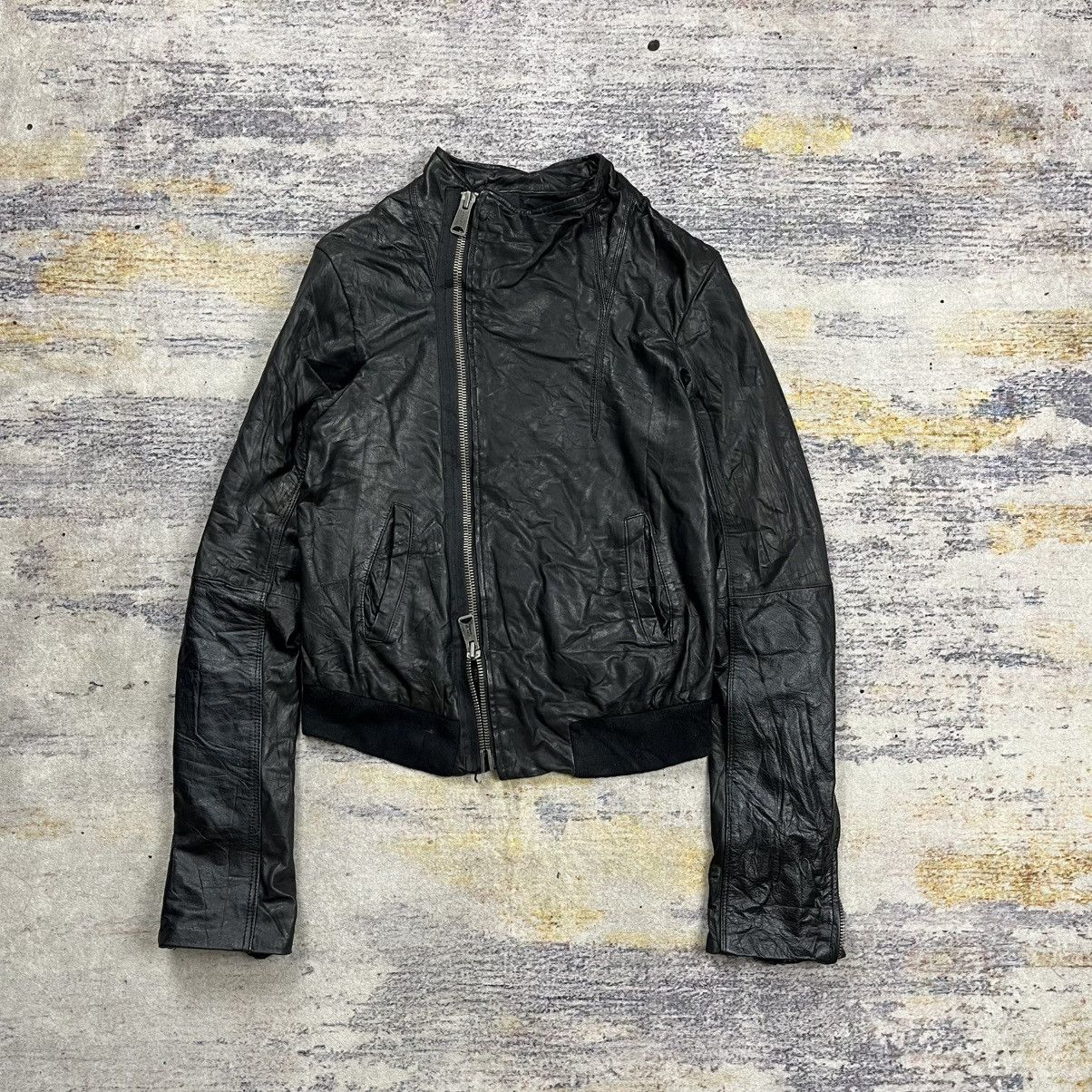 Ekam Ekam Docking Zip Gimmick Long-Sleeve Leather Jacket | Grailed