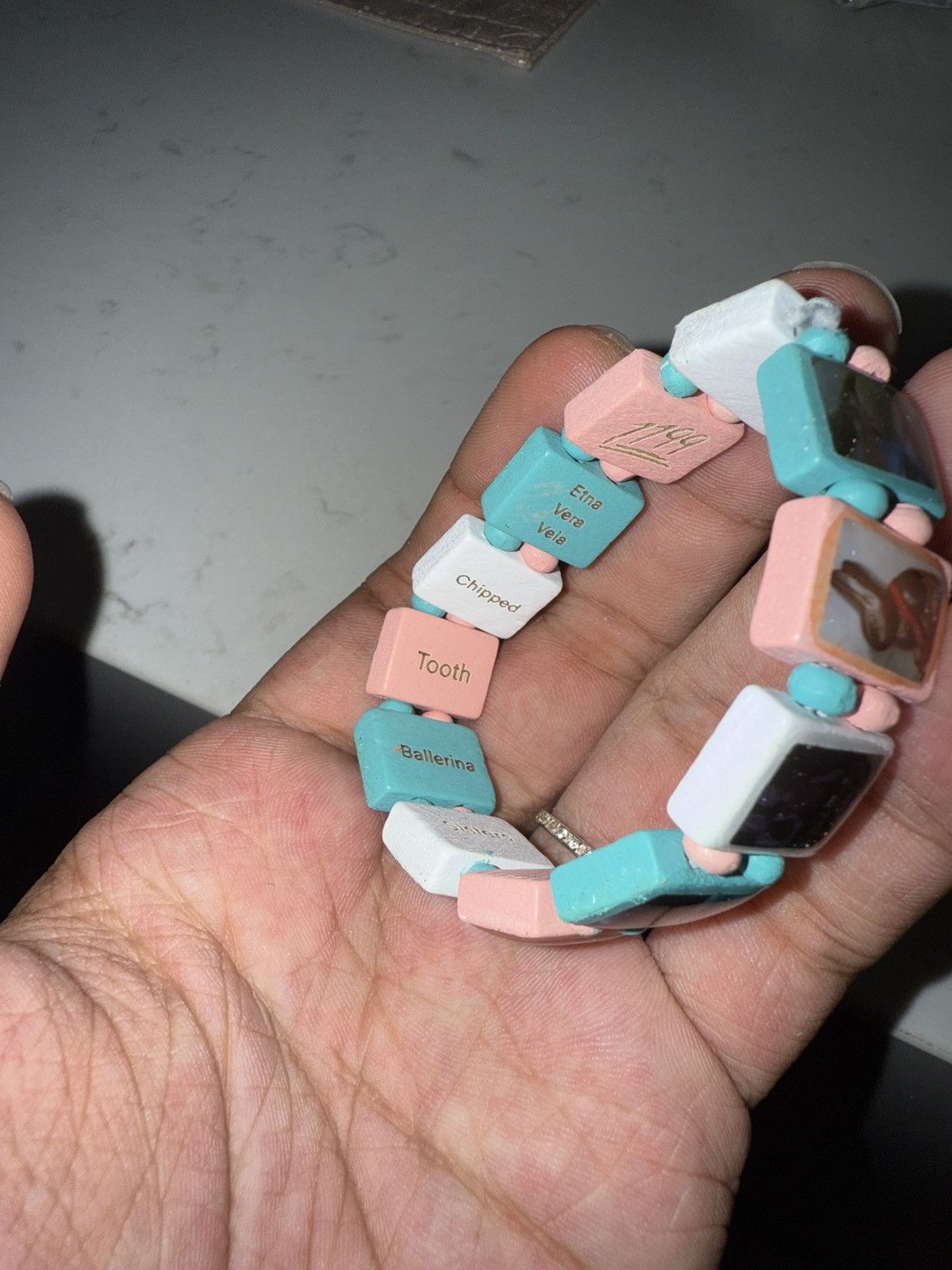 Other 1199 Fakemink Bazo Soldout Pink White And Blue Bracelet