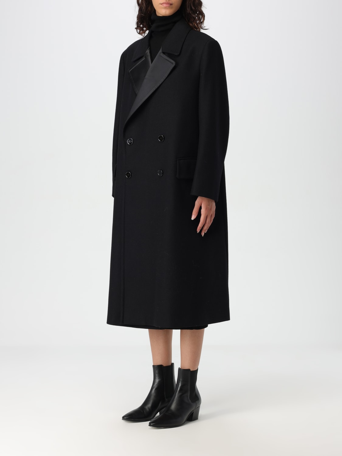 Mm6 Maison Margiela コート レディース - ブラック | S52AA0173S52207