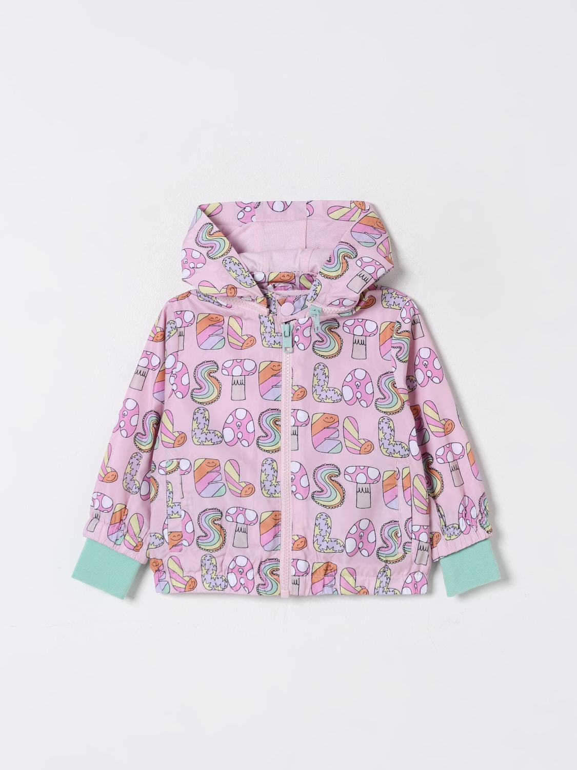Stella McCartney Kids jacket with removable hood - Gnawed Blue