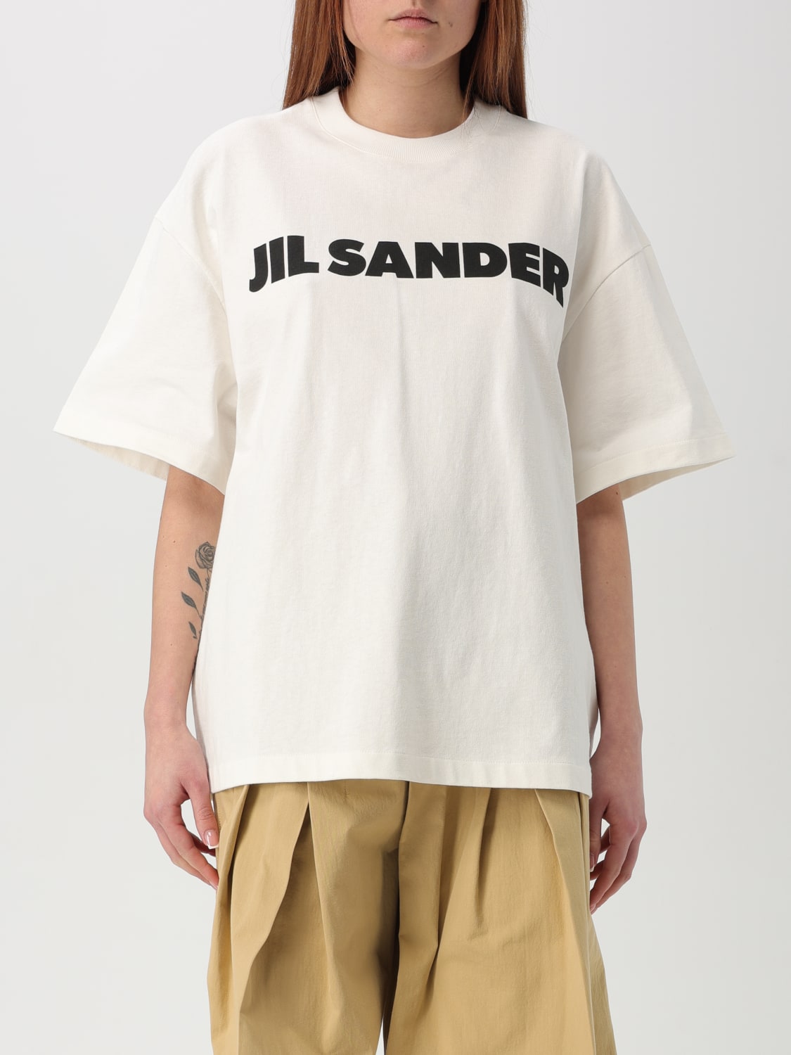 Jil Sander T-shirt woman - Yellow Cream | J03GC0137J45148 | GIGLIO.COM