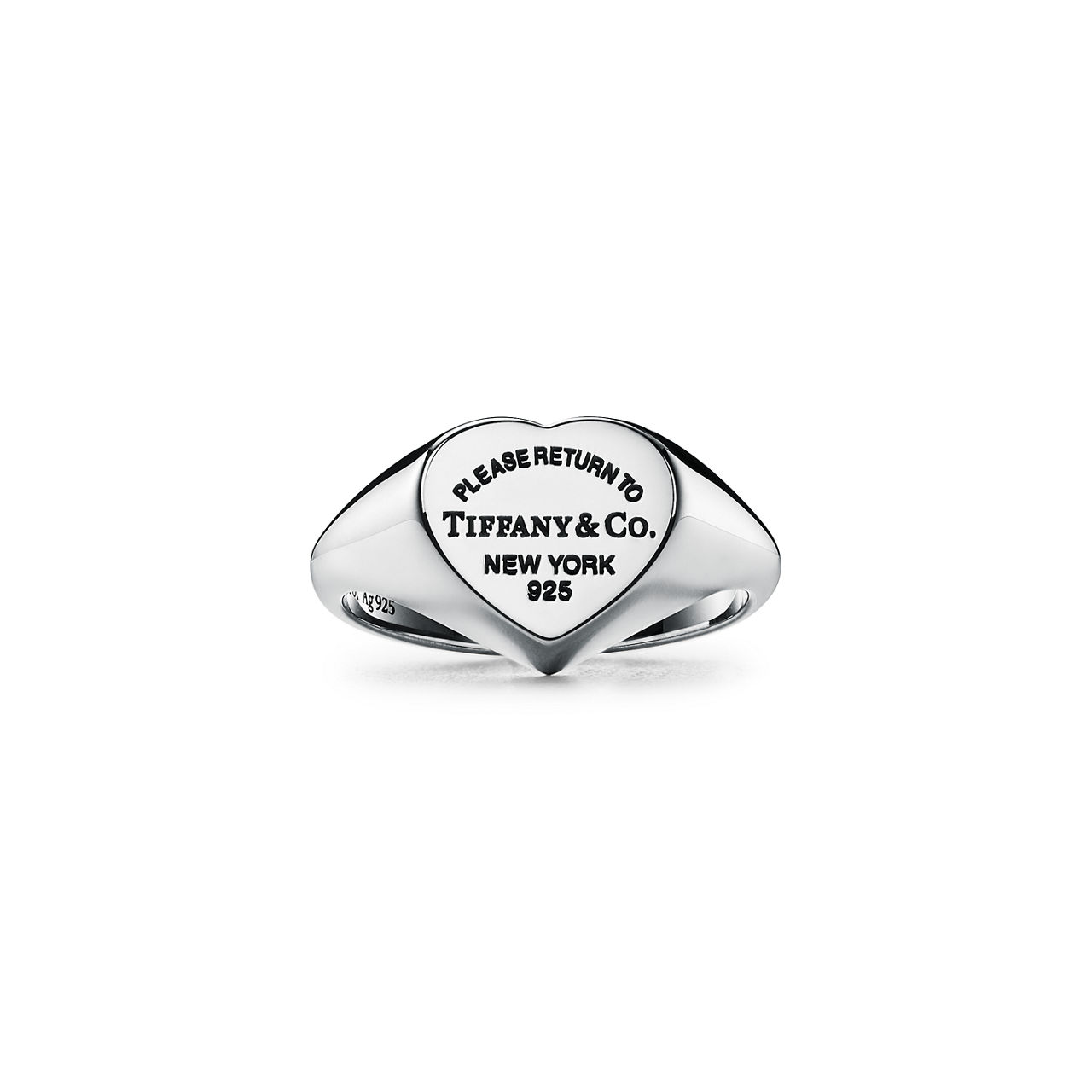 Return to Tiffany®:Heart Signet Ring in Silver, Small | Tiffany