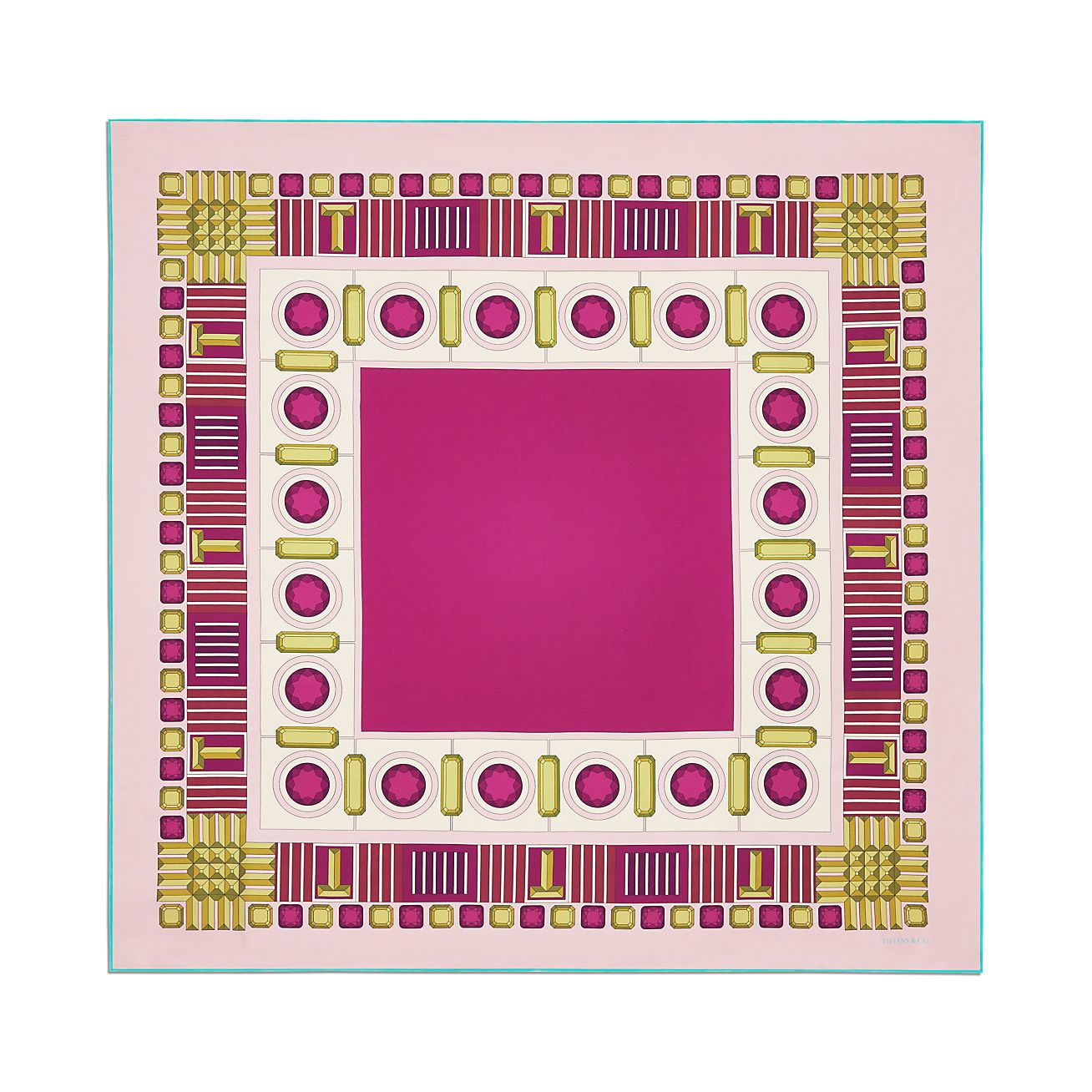 ティファニー ファセット スクエア スカーフ フューシャ シルク