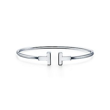 ティファニー T ワイヤー ブレスレット ホワイトゴールド | Tiffany & Co.