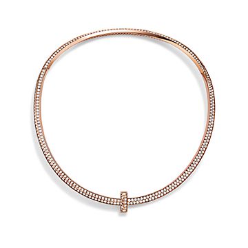 ティファニー T T ワン パヴェ ダイヤモンド ネックレス ローズ