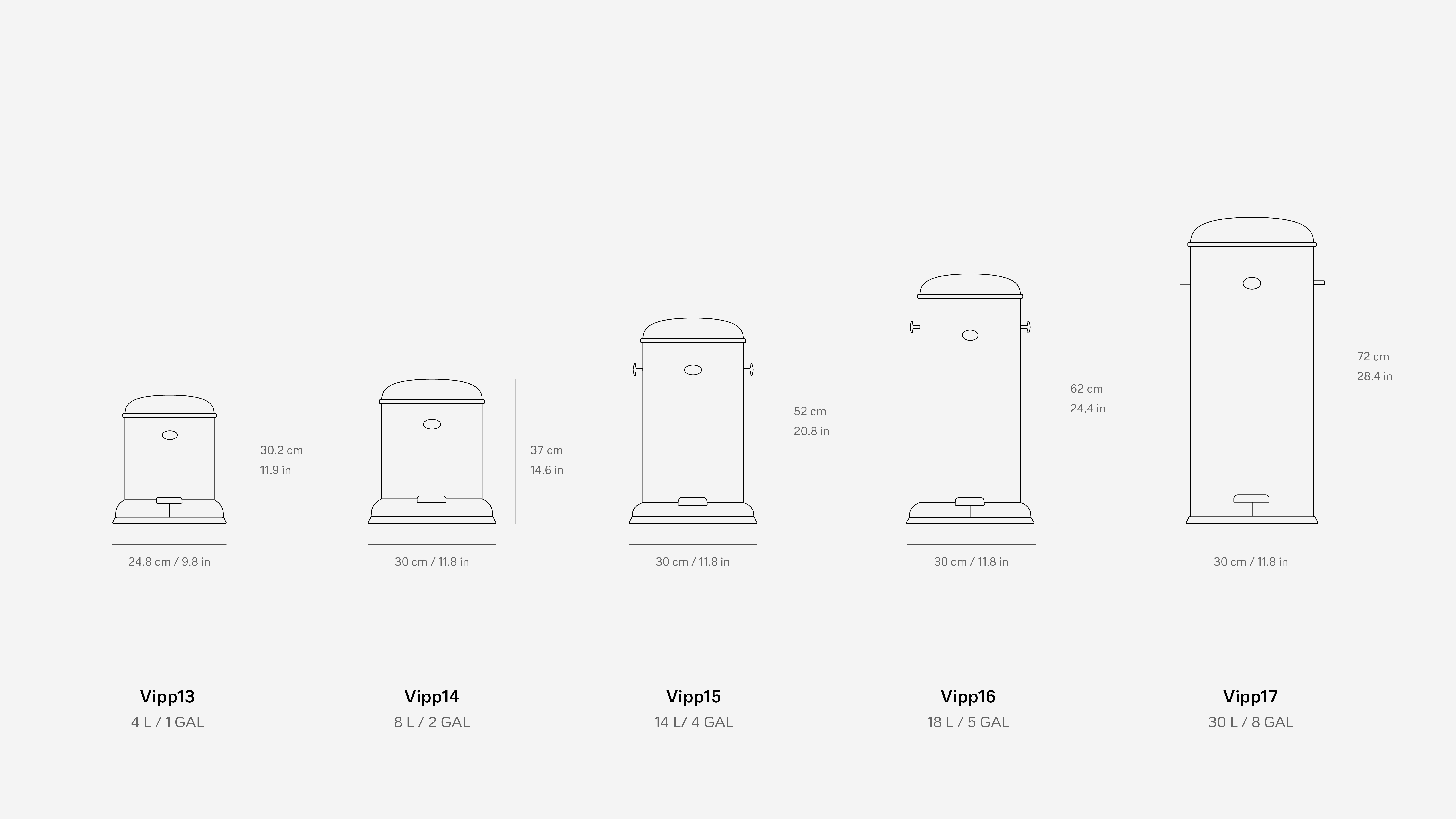 Pedal Bin 30 L / 8 Gal | Vipp