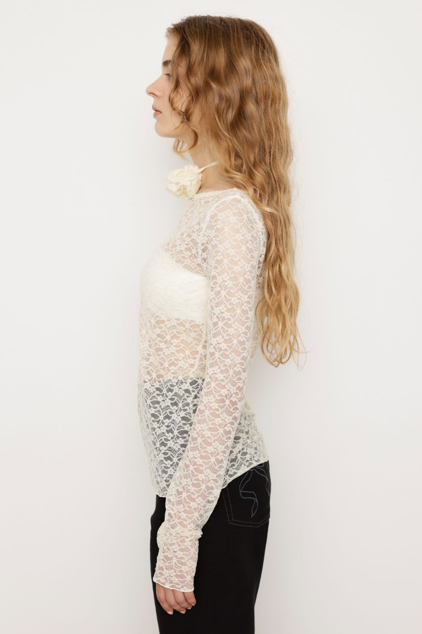 SLY | MICHIXSLY FLOWER LACE トップス (Tシャツ・カットソー(長袖