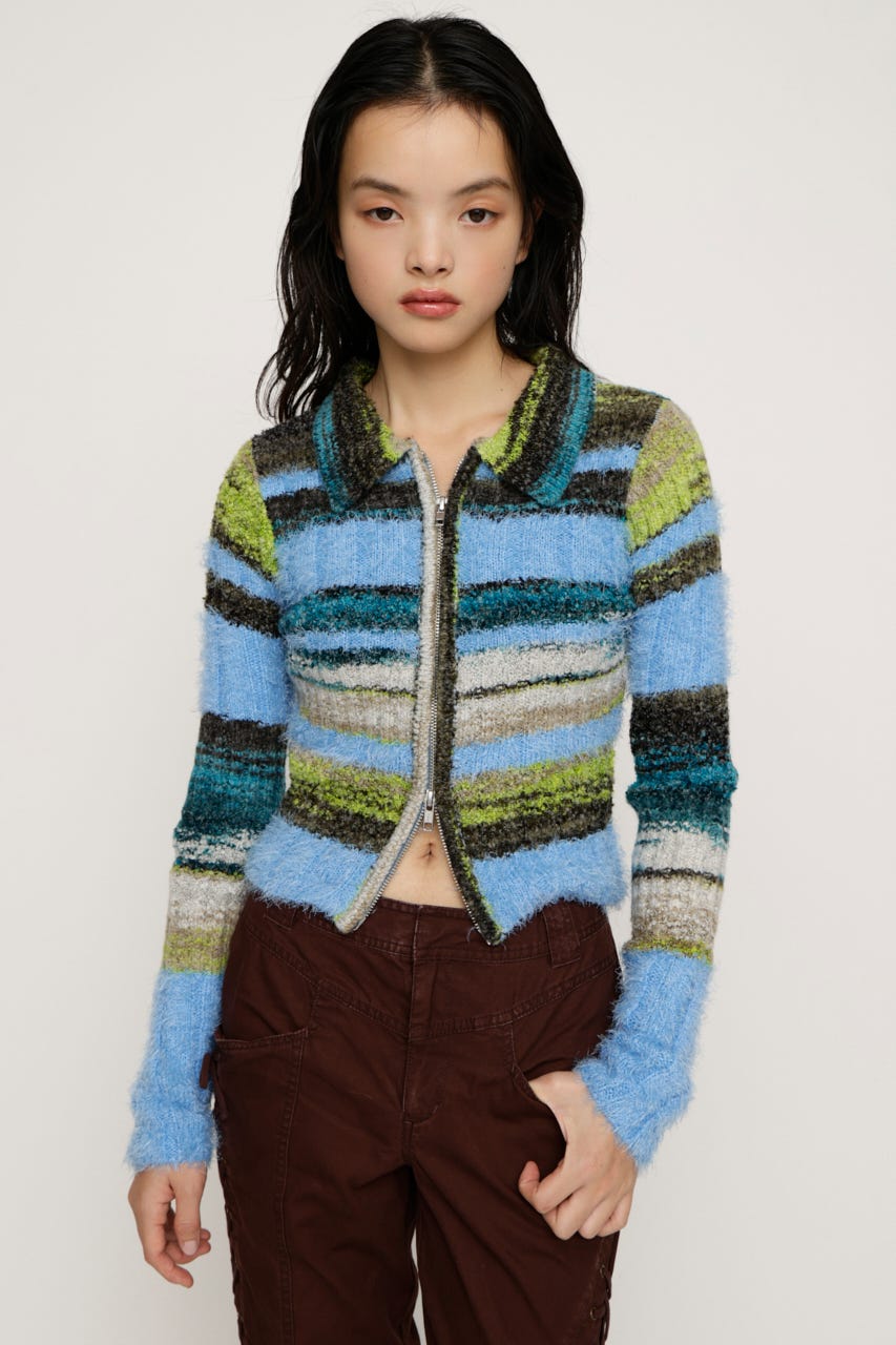 SLY | SHAGGY MIX FRONT ZIP トップス (ニット ) |SHEL'TTER WEBSTORE