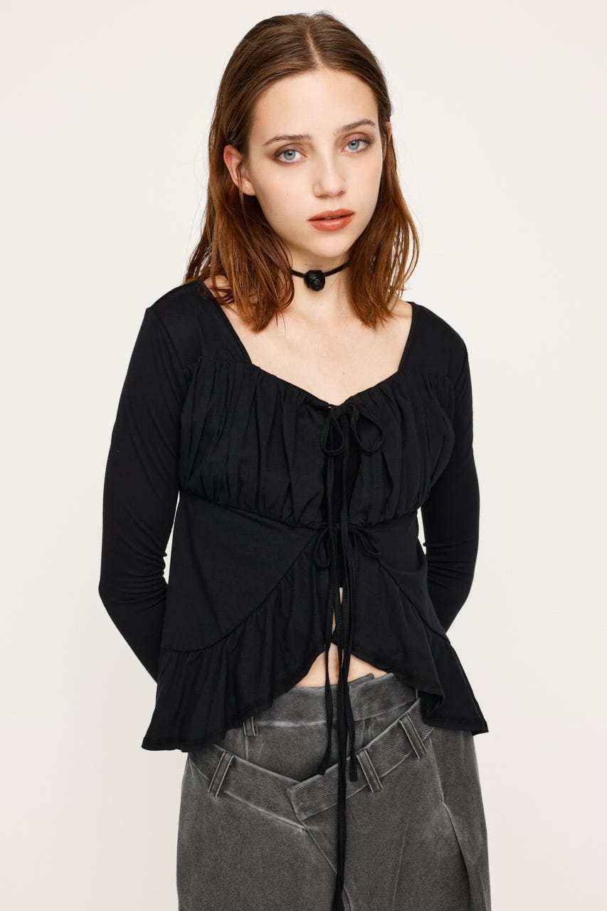 SLY | SQUARE NECK RIBBON トップス (カーディガン ) |SHEL'TTER WEBSTORE