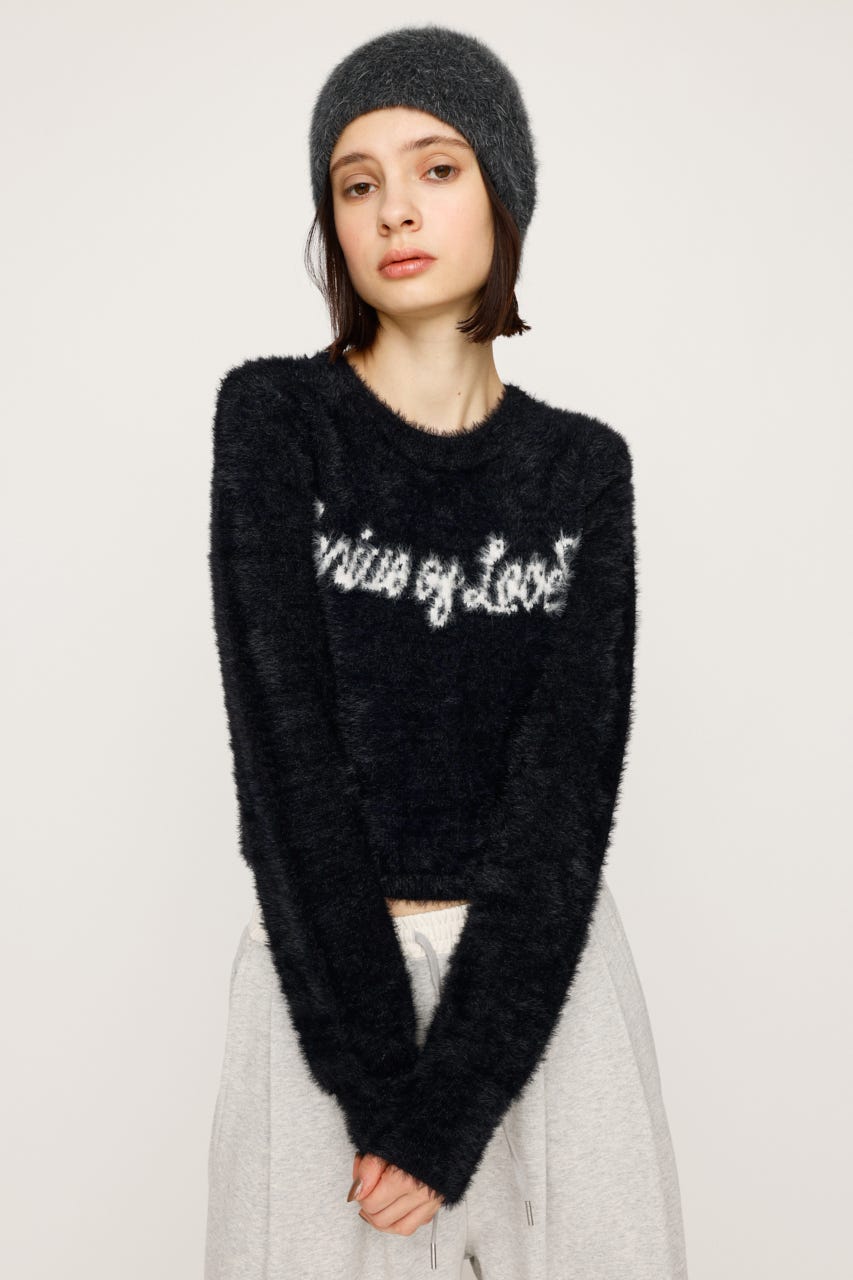 SLY | 【LIMITED ITEM】SHAGGY YARN LOGO C／N トップス (ニット