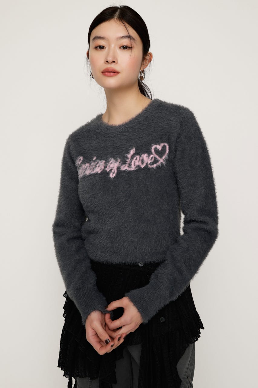 SLY | 【LIMITED ITEM】SHAGGY YARN LOGO C／N トップス (ニット