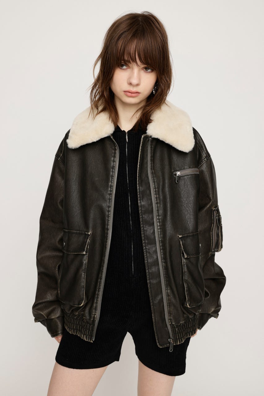 SLY | 【LIMITED ITEM】VINTAGE F／LEATHER S／ブルゾン (ブルゾン