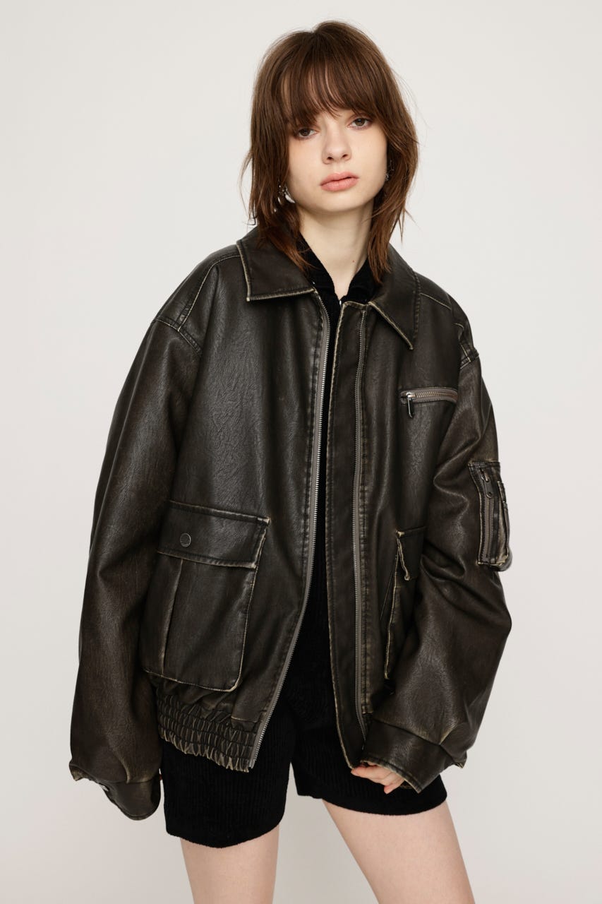 SLY | 【LIMITED ITEM】VINTAGE F／LEATHER S／ブルゾン (ブルゾン