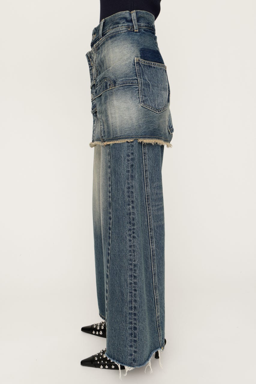 SLY | REMAKE ASYMMETRY L／W DENIM パンツ (ストレート ) |SHEL'TTER