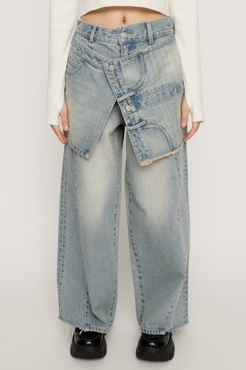 SLY | REMAKE ASYMMETRY L／W DENIM パンツ (ストレート ) |SHEL'TTER