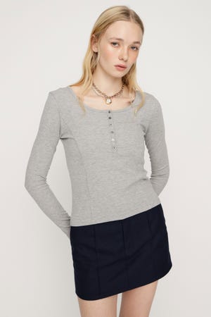 SLY | HENRY NECK CUT トップス (Tシャツ・カットソー(長袖) ) |SHEL